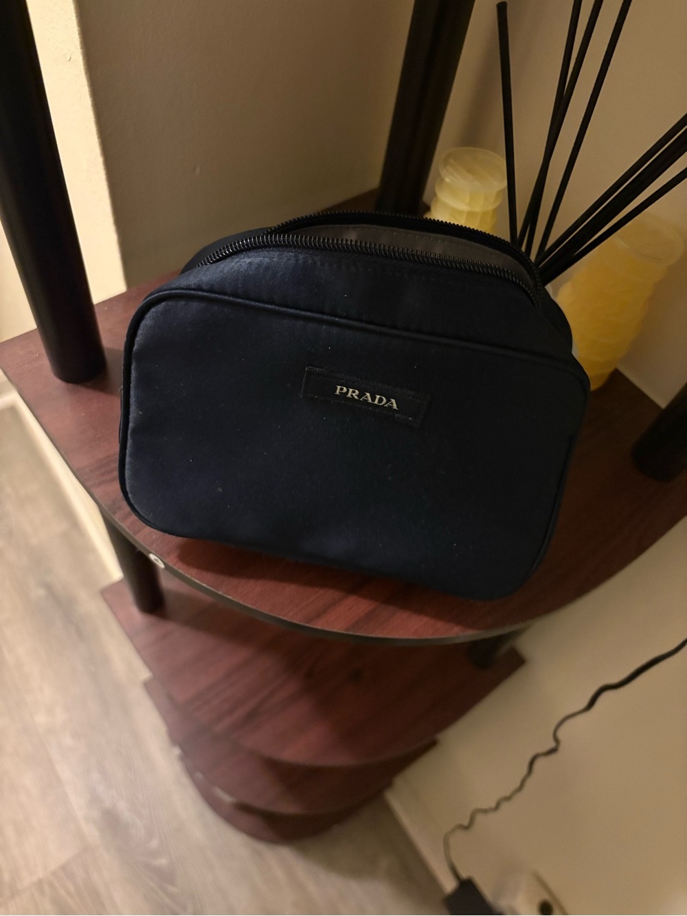 Prada Dark Blue Nylon Toiletry Case